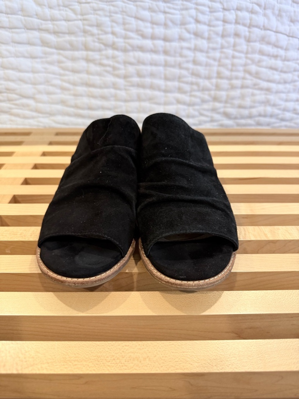 Sofft Black Suede Open-Toe Mule Slides